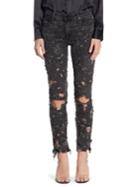 Alexander Wang Allover Destroyed Cotton Skinny Jeans