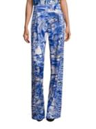 Versace Collection Printed Wide-leg Pants