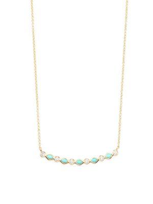 Sydney Evan Turquoise & Diamond Bar Necklace
