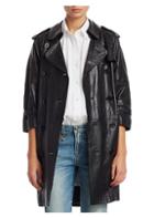 R13 Three-quarter Sleeve Leather Trench Coat