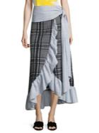Ganni Plaid Wrap Skirt