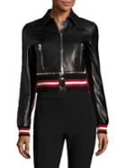 Givenchy Leather Zip Front Jacket