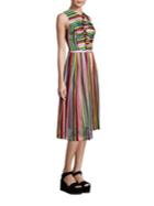 No. 21 Multi-hued Ruffle Silk Dress