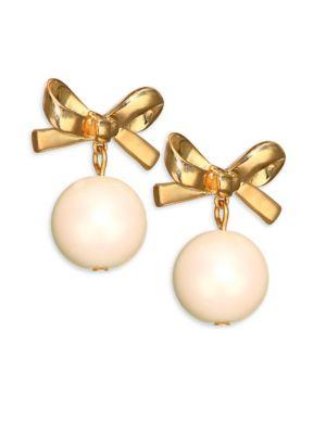 Kate Spade New York Faux-pearl Drop Mini Bow Earrings