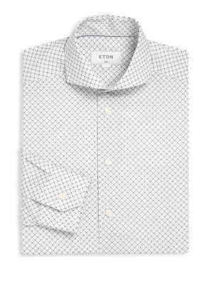 Eton Diamond Print Dress Shirt