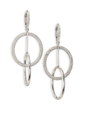 Adriana Orsini Linked Crystal Pave Circle Earrings