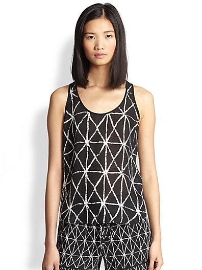 A.l.c. Ports Silk Printed Tank