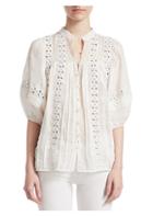 Zimmermann Embroidered Cotton Flower Cut-out Top