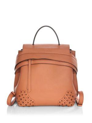 Tod's Small Wave Leather Cognac Backpack