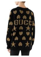 Gucci Wool Lurex Jacquard Gucci Back Sweater