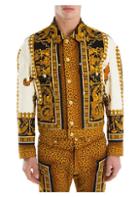 Versace Leopard Graphic Baroque Denim Jacket