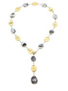 Marco Bicego Lunaria Lariat Necklace With Diamonds & Black Mother Of Pearl