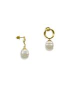Majorica Artisian Gold & Baroque Pearl Drop Earrings