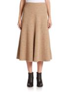 Rosetta Getty Flared Wool Pull-on Skirt