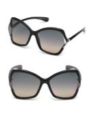 Tom Ford Eyewear 61mm Astrid Oversized Smoke Lens Sunglasses