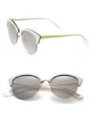 Dior Clubmaster Round 65mm Metal Sunglasses