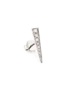 Ef Collection Mini Dagger Diamond & 14k White Gold Single Stud Earring