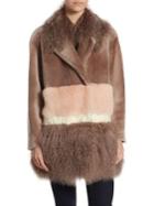 The Fur Salon Shearling Colorblock Jacket