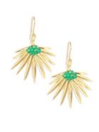 Annette Ferdinandsen Emerald 18k Gold Fan Palm Earrings