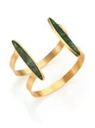 Stephanie Kantis Duo Green Moss Agate Cuff Bracelet