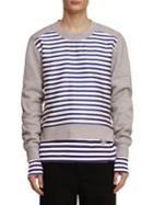 Burberry Brushed-back Striped Panel Jersey Sweatshirt