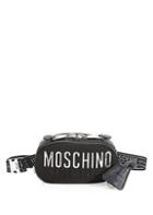 Moschino Silvertone Logo Belt Bag