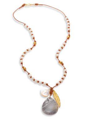 Chan Luu Mother Of Pearl, Agate & Sodalite Long Necklace
