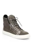 Giuseppe Zanotti Suede & Patent Leather High-top Sneakers