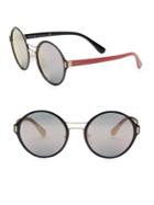 Prada 54mmm Mirrored Round Sunglasses