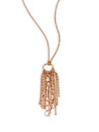 Ginette Ny Mini Unchained 18k Rose Gold Tassel Necklace