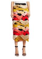 Rachel Comey Caposhi Multi-tone Midi Fringe Skirt