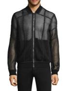 Versace Collection Mesh Bomber Jacket