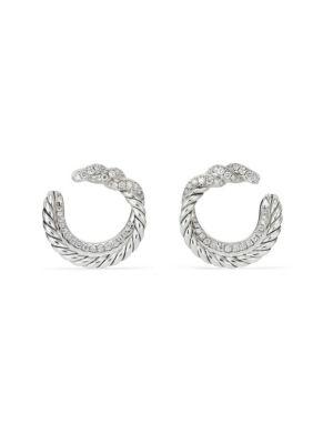David Yurman Continuance Sterling Silver & Diamond Hoop Earrings