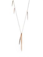 Alexis Bittar Miss Havisham Crystal Long Spear Necklace/rose Goldtone