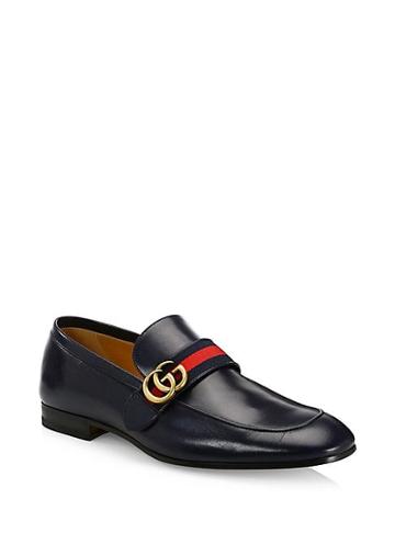 Gucci Donnie Gg Leather Moccasin Loafers