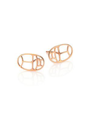 Ginette Ny Wish Geometric 18k Rose Gold Stud Earrings