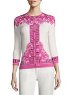 Versace Collection Printed Silk-blend Cardigan