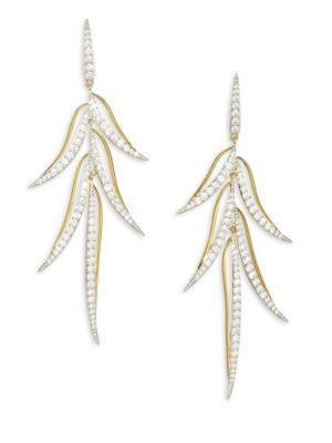 Adriana Orsini Pirouette Crystal Leaf Drop Earrings