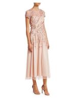 Theia Embellished Tulle Cocktail Dress