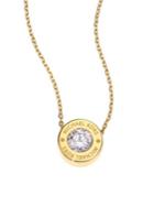 Michael Kors Brilliance Logo Pendant Necklace/goldtone