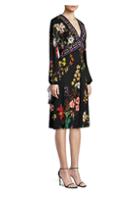 Etro V-neck Garden Floral Jersey Dress