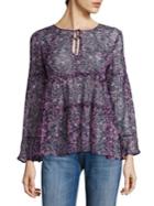 Joie Shawni Floral Silk Long Sleeve Blouse