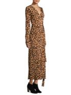 Diane Von Furstenberg Leopard Silk Wrap Dress