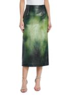 Calvin Klein 205w39nyc Glossy Overpaint Leather Pencil Skirt
