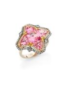 Ivy Diamond & Pink Spinel Quatrefoil Ring