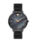 Movado Ultra Slim Black Stainless Steel Watch