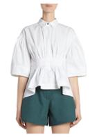 Cedric Charlier Cinched Cotton Blouse