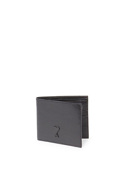 Ami Leather Foldover Logo Wallet