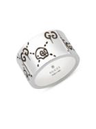 Gucci Guccighost Wide Sterling Silver Ring