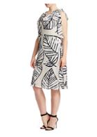 Nic+zoe Plus Etched Leaves Shift Dress